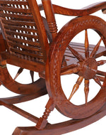 Brand Premium Sheesham Handcrafted Wooden Rocking Chair Heavy | Wooden armrest Chair with Back Support for Living Room and Dining Room (100% Pure Sheesham Wood)