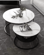 Bloomart Stylish Look Round Wrought Iron Coffee Table Set of 2