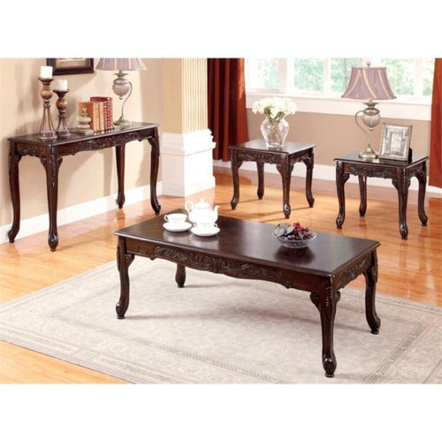 Wooden Hand Carved Beautiful Designs Royal Decor Coffee Table Set (Teak Wood) - Bloomart