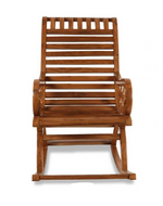 Bloomart Lurch Handmade Teak Wood Honey Finish Rocking Chair
