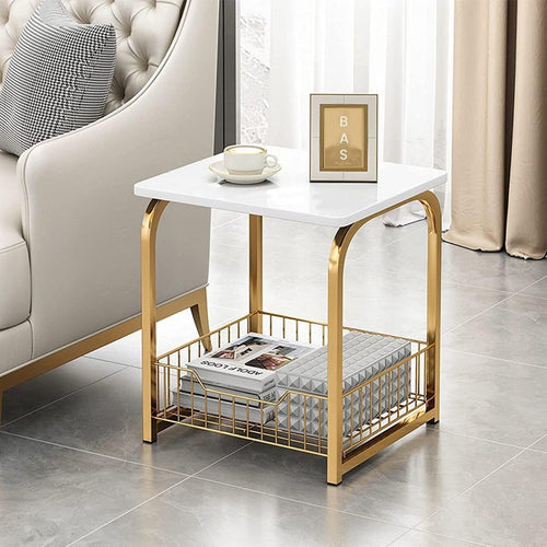 Square Sofa Side basket Table. - Bloomart