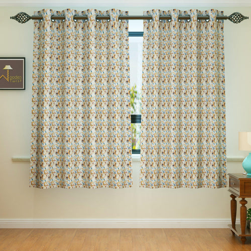 Fabrahome Light Filtering 4.5 Ft Holland Fabric Window Curtain ( Beige ) - Bloomart