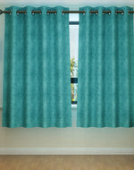 Fabrahome Light Filtering 4.5 Ft Suede Fabric Window Curtain ( Green ) - Bloomart