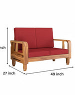 Solid Wood 6 Seater Wooden Sofa Set for Living Room Furniture | 3+2+1 Sofa Set with Center Table | 1 Year Warrenty | Honey Finish with Red Cushions - DIY(Do-It-Yourself)
