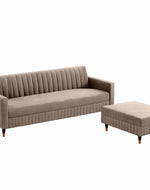 AMATA Omega Solid Wood 4 Seater L Shape Camel Suede Velvet Sofa Set with Four Cushions Perfect for Home Office Guests Living Room (03 Camel, Omega L Shape 4 SSEATER)(3 Year warrantty)