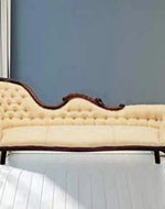 Céleste Wooden Couch for Home & Office Chaise Lounge Settee ( Beige )