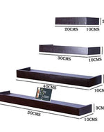 Wooden Rectangular Floating Wall Shelves set of 4