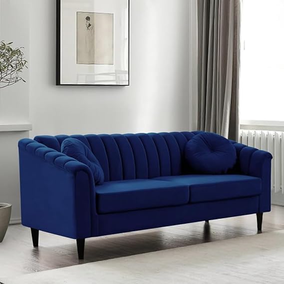 Lifestyle 3 Seater Fabric Sofa Set - Blue