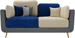 Bloomart Modern Velvet Sofa Set for Living Room | Sofa with Cushion Back & Wooden Legs | Contemporary Sofa Couch Set (Beige & Green, 2 Seater)