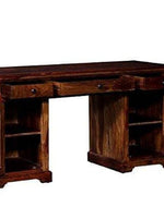 Wooden Desk Study Cabinet (Sheesham Wood) (Teak Shade) - Bloomart