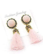 Bloomart Pink Velvet Fringed Drop Earring