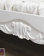 Super king Size Teak Wood Bed Heavy Carved with Cushioned Design