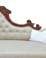 Lush Teak Wood Handcrafted Deewan Chaise Lounge