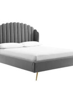 Bloomart Dana Wingback Velvet Upholstery Bed Elegant Rectangular Design