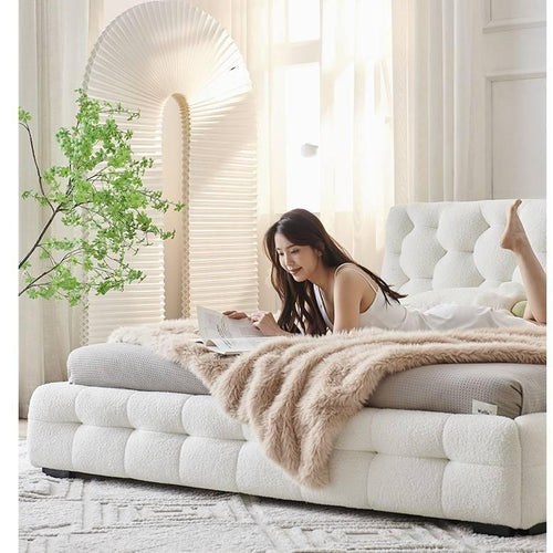 Bloomart Elegance Modernize Boucle Upholstery Bed for Luxury Bedroom Contemporary, Stylish, and Elegant