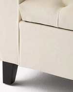 Bloomart Zamansız Button Tufted Design Premium Wood 2 Seater Storage Bench (Ivory)