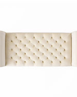 Bloomart Zamansız Button Tufted Design Premium Wood 2 Seater Storage Bench (Ivory)