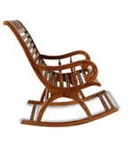Bloomart Lurch Handmade Teak Wood Honey Finish Rocking Chair