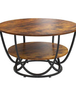 Bloomart Round Coffee Table with Marble Top Like Finish Stylish 2-Tier Design