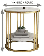 Bloomart Spiffy Metal Round End Table ( Golden )