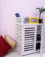 Wooden Double Door Shoe Rack