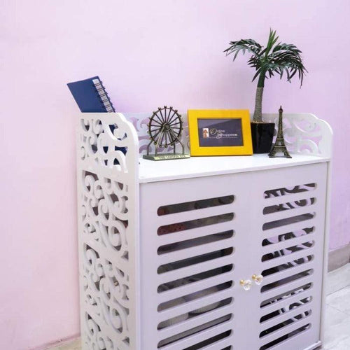 Wooden Double Door Shoe Rack