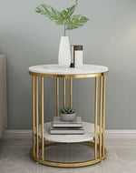 Bloomart Spiffy Metal Round End Table ( Golden )
