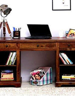 Wooden Desk Study Cabinet (Sheesham Wood) (Teak Shade)