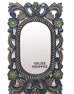 Wooden Antique Oval Shaped Mirror with Key Holder