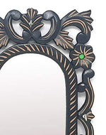 Wooden Antique Oval Shaped Mirror with Key Holder
