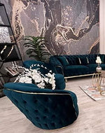 Royal Blue Modern Luxury Sectional Chesterfield Sofa Set 3+1+1