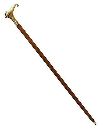 Antique Brass Design Head Handle Vintage Style Wooden Walking Cane Stick