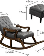 Bloomart Modern Rocking Chair with Button Tufted Footrest Velvet Fabric