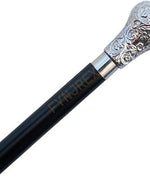 Antique Brass Design Head Handle Vintage Style Wooden Walking Cane Stick - Bloomart
