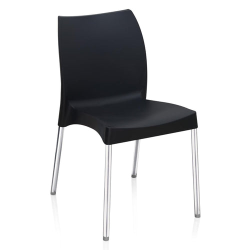 Nilkamal Plastic Chair for Cafe | 3 Year Warranty | For Home, Living Room, Outdoor | Iron Black Colour | NS07SS