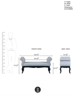 Couch Luxury Upholstered Bench Polyester (Teak Wood)