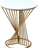 Bloomart Abstract Rays Style Wrought Iron Round End Table ( Golden )