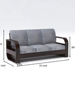Sheesham Wood 5 Seater Sofa Set for Living Room - Walnut