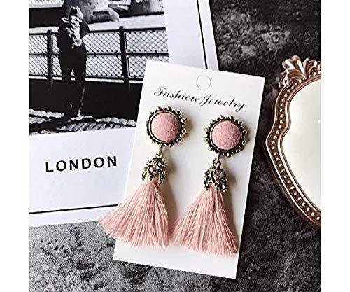 Bloomart Pink Velvet Fringed Drop Earring