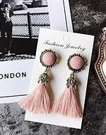 Bloomart Pink Velvet Fringed Drop Earring
