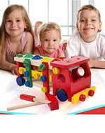 Wooden Assembling Car Puzzle with Hammer, Screw Driver, Wooden and Ball Toy Mechanic Set - Bloomart