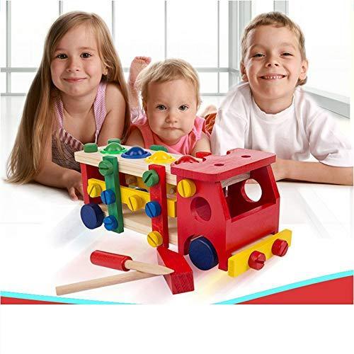 Wooden Assembling Car Puzzle with Hammer, Screw Driver, Wooden and Ball Toy Mechanic Set - Bloomart