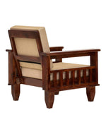 Sheesham Wood 5 Seater Sofa Set for Living Room - Natural Brown