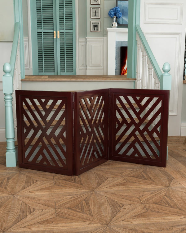 Wooden Portable Safety Pet Fence Gate Partition For Kids (3 Panel)