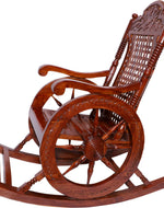 Brand Premium Sheesham Handcrafted Wooden Rocking Chair Heavy | Wooden armrest Chair with Back Support for Living Room and Dining Room (100% Pure Sheesham Wood)