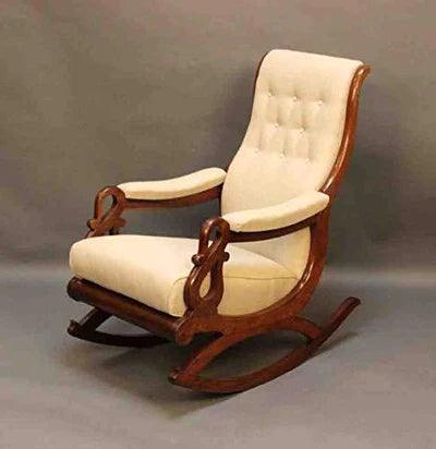 Wooden Handmade Rocking Chair Comfort for Back Cushioned - Bloomart