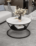 Bloomart Stylish Look Round Wrought Iron Coffee Table Set of 2