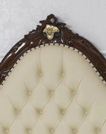 Super King Size Teak Wood Bed Hand Carved with Cushioned Design