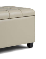 1 Seater Luper Tufted Storage Ottoman Pouffes with Storage Satin (Leatherette)