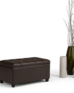 1 Seater Luper Tufted Storage Ottoman Pouffes with Storage Satin (Leatherette)